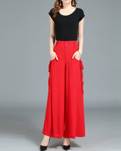 Load image into Gallery viewer, Summer Pants, Chiffon Skirt Pants, Women's Cropped Pants, wide leg Pants, Chiffon trousers (K1025)