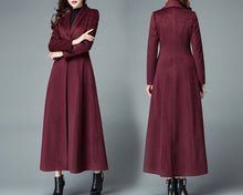 Load image into Gallery viewer, Wool coat women, wool jacket, coat dress, red coat, winter coat, flare coat, buttoned jacket, wool overcoat (Y2177)