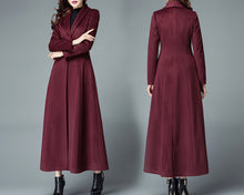 Load image into Gallery viewer, Wool coat women, wool jacket, coat dress, red coat, winter coat, flare coat, buttoned jacket, wool overcoat (Y2177)