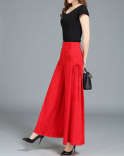 Load image into Gallery viewer, Summer Pants, Chiffon Skirt Pants, Women's Cropped Pants, wide leg Pants, Chiffon trousers (K1025)