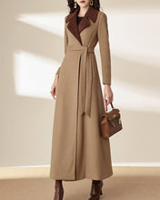 Load image into Gallery viewer, Wool coat for women, maxi coat, coat dress, winter coat, flare coat, long jacket, wool overcoat, coat with pockets (Y2167)