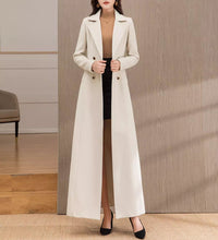 Load image into Gallery viewer, Wool Coat women, Long Wool Jacket, Coat dress, Winter Coat, wool Trench Coat, Full Length coat, maxi coat, Belt Coat, Handmade Coat(Y1187)