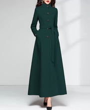Load image into Gallery viewer, Wool Coat women, Long Wool Jacket, Coat dress, Winter Coat, wool Trench Coat, Full Length coat, maxi coat, Belt Coat, Handmade Coat(Y1159)