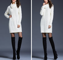 Load image into Gallery viewer, Women pullover sweater, Turtle neck sweater, high neck sweaters, long sweater, oversized sweaters, sweater dress(Y1518)
