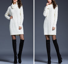 Load image into Gallery viewer, Women pullover sweater, Turtle neck sweater, high neck sweaters, long sweater, oversized sweaters, sweater dress(Y1518)