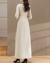 Load image into Gallery viewer, Wool Coat women, Long Wool Jacket, Coat dress, Winter Coat, wool Trench Coat, Full Length coat, maxi coat, Belt Coat, Handmade Coat(Y1187)