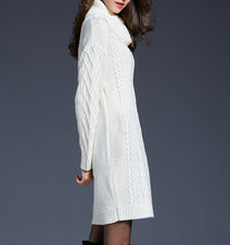 Load image into Gallery viewer, Women pullover sweater, Turtle neck sweater, high neck sweaters, long sweater, oversized sweaters, sweater dress(Y1518)