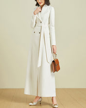 Load image into Gallery viewer, Wool Coat women, Long Wool Jacket, Coat dress, Winter Coat, wool Trench Coat, Full Length coat, maxi coat, Belt Coat, Handmade Coat(Y1169)