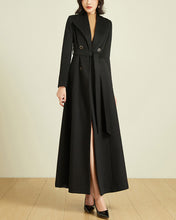 Load image into Gallery viewer, Wool Coat women, Long Wool Jacket, Coat dress, Winter Coat, wool Trench Coat, Full Length coat, maxi coat, Belt Coat, Handmade Coat(Y1169)