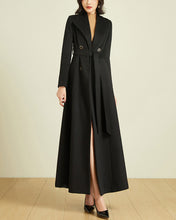 Load image into Gallery viewer, Wool Coat women, Long Wool Jacket, Coat dress, Winter Coat, wool Trench Coat, Full Length coat, maxi coat, Belt Coat, Handmade Coat(Y1169)