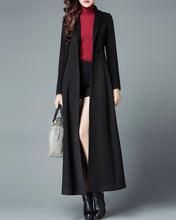 Load image into Gallery viewer, Wool coat women, wool jacket, coat dress, red coat, winter coat, flare coat, buttoned jacket, wool overcoat (Y2177)