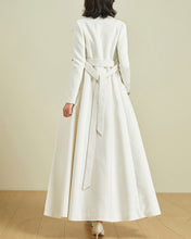 Load image into Gallery viewer, Wool Coat women, Long Wool Jacket, Coat dress, Winter Coat, wool Trench Coat, Full Length coat, maxi coat, Belt Coat, Handmade Coat(Y1169)