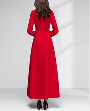 Load image into Gallery viewer, Wool Coat women, Long Wool Jacket, Coat dress, Winter Coat, wool Trench Coat, Full Length coat, maxi coat, Belt Coat, Handmade Coat(Y1159)