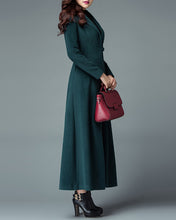 Load image into Gallery viewer, Wool coat women, wool jacket, coat dress, red coat, winter coat, flare coat, buttoned jacket, wool overcoat (Y2177)