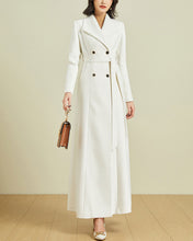 Load image into Gallery viewer, Wool Coat women, Long Wool Jacket, Coat dress, Winter Coat, wool Trench Coat, Full Length coat, maxi coat, Belt Coat, Handmade Coat(Y1169)