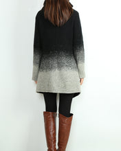 Load image into Gallery viewer, Wool Gradient Color Coat/Asymmetrical jacket/Winter Jacket/Wool Coat/Trench Coat/zipper coat/Long Overcoat(Y5130)