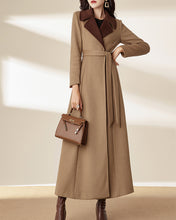 Load image into Gallery viewer, Wool coat for women, maxi coat, coat dress, winter coat, flare coat, long jacket, wool overcoat, coat with pockets (Y2167)