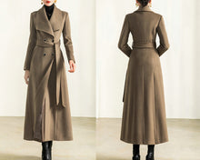 Load image into Gallery viewer, Wool coat for women, maxi coat, coat dress, winter coat, flare coat, buttoned jacket, wool overcoat, coat with pockets (Y2165)
