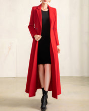 Load image into Gallery viewer, Wool coat women, wool jacket, coat dress, red coat, winter coat, flare coat, buttoned jacket, wool overcoat (Y2174)