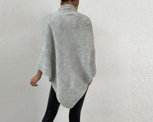 Load image into Gallery viewer, Turtleneck shawl, sweater poncho women, boho shawl, pullover sweater, cape top, high neck sweaters cape(P1085)