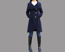 Load image into Gallery viewer, Wool coat Women/Women's winter coat/wool long coat/wool jacket/plus size overcoat/A-line coat/asymmetrical coat T08