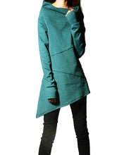 Load image into Gallery viewer, Women's cotton tunic top/cowl neck tunic dress with thumb hole/Asymmetrical tunic/oversized tunic top for leggings (Y1656) - lijingshop