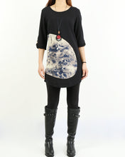 Load image into Gallery viewer, Women's 3/4 sleeve tunic dress/cotton tunic top/Off White t-shirt/ oversize top/customized asymmetrical top (Y5119)