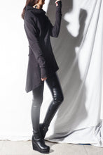 Load image into Gallery viewer, Women's cotton tunic top/cowl neck tunic dress with thumb hole/Asymmetrical tunic/oversized tunic top for leggings (Y1656) - lijingshop