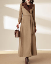 Load image into Gallery viewer, Wool coat for women, maxi coat, coat dress, winter coat, flare coat, long jacket, wool overcoat, coat with pockets (Y2167)