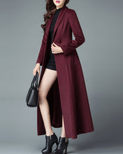 Load image into Gallery viewer, Wool coat women, wool jacket, coat dress, red coat, winter coat, flare coat, buttoned jacket, wool overcoat (Y2177)
