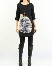 Load image into Gallery viewer, Women's 3/4 sleeve tunic dress/cotton tunic top/Off White t-shirt/ oversize top/customized asymmetrical top (Y5119)