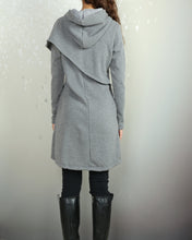 Load image into Gallery viewer, Oversized hoodie for women, asymmetrical thick cotton fleece hoodie, plus size sweatshirt, long tops, casual customized hoodie(Y2076)