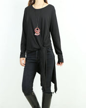 Load image into Gallery viewer, Women's cotton tunic top, asymmetrical t-shirt, oversized tunic dress, casual customized tops, long t-shirt(Y2138)