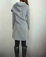 Load image into Gallery viewer, Oversized hoodie for women, asymmetrical thick cotton fleece hoodie, plus size sweatshirt, long tops, casual customized hoodie(Y2076)