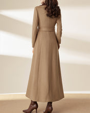 Load image into Gallery viewer, Wool coat for women, maxi coat, coat dress, winter coat, flare coat, long jacket, wool overcoat, coat with pockets (Y2167)