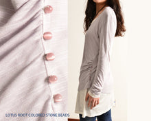 Load image into Gallery viewer, Women's cotton tunic top/asymmetrical tunic dress/plus size top/v-neck tunic dress/two pieces dress/long sleeve t-shirt Q0078