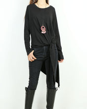 Load image into Gallery viewer, Women's cotton tunic top, asymmetrical t-shirt, oversized tunic dress, casual customized tops, long t-shirt(Y2138)