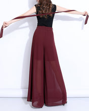 Load image into Gallery viewer, Wide leg Pants, Chiffon Skirt Pants, Summer Pants, Women's Pants, Chiffon trousers, long pants, elastic waist pants (K2039)