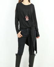 Load image into Gallery viewer, Women's cotton tunic top, asymmetrical t-shirt, oversized tunic dress, casual customized tops, long t-shirt(Y2138)