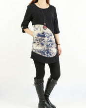 Load image into Gallery viewer, Women's 3/4 sleeve tunic dress/cotton tunic top/Off White t-shirt/ oversize top/customized asymmetrical top (Y5119)