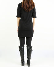 Load image into Gallery viewer, Cotton tunic dress, Short sleeve cotton dress, half sleeve mini dress, crew neck dress, cotton tunic top, long tops(Q1072)