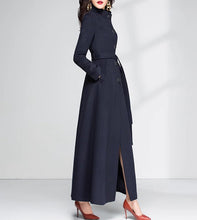 Load image into Gallery viewer, Wool Coat women, Long Wool Jacket, Coat dress, Winter Coat, wool Trench Coat, Full Length coat, maxi coat, Belt Coat, Handmade Coat(Y1159)