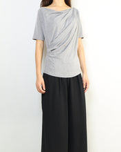 Load image into Gallery viewer, Short sleeve t-shirt, modal cotton top, boho drapes t-shirt, soft gray t-shirt, summer top(Y2049)