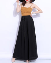 Load image into Gallery viewer, Wide leg Pants, Chiffon Skirt Pants, Summer Pants, Women's Pants, Chiffon trousers, long pants, elastic waist pants (K2039)