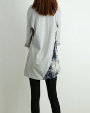 Load image into Gallery viewer, Women's 3/4 sleeve tunic dress/cotton tunic top/Off White t-shirt/ oversize top/customized asymmetrical top (Y5119)