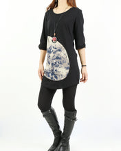 Load image into Gallery viewer, Women's 3/4 sleeve tunic dress/cotton tunic top/Off White t-shirt/ oversize top/customized asymmetrical top (Y5119)