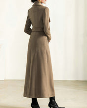 Load image into Gallery viewer, Wool coat for women, maxi coat, coat dress, winter coat, flare coat, buttoned jacket, wool overcoat, coat with pockets (Y2165)