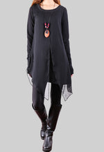 Load image into Gallery viewer, Cotton tunic top women/asymmetrical t-shirt/plus size top/cotton tunic dress/short sleeve top/summer top/tunic dress women/chiffon tops Q06