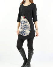 Load image into Gallery viewer, Women's 3/4 sleeve tunic dress/cotton tunic top/Off White t-shirt/ oversize top/customized asymmetrical top (Y5119)