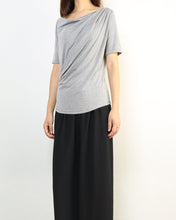 Load image into Gallery viewer, Short sleeve t-shirt, modal cotton top, boho drapes t-shirt, soft gray t-shirt, summer top(Y2049)